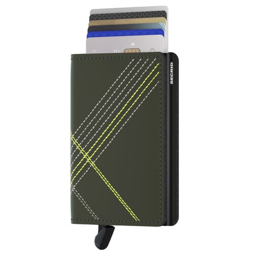 Secrid Slimwallet Compact Travel Wallet - Stitch - Linea Lime