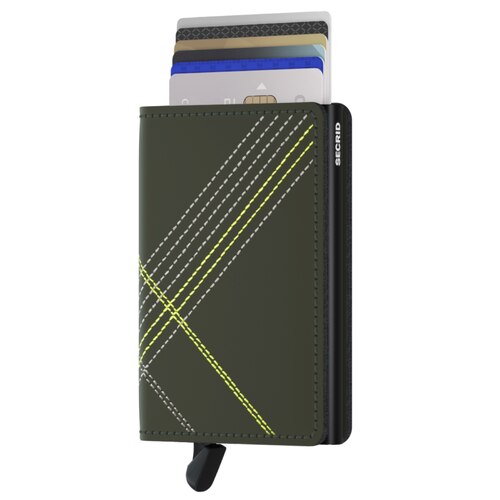 Secrid Slimwallet Compact Travel Wallet - Stitch - Linea Lime