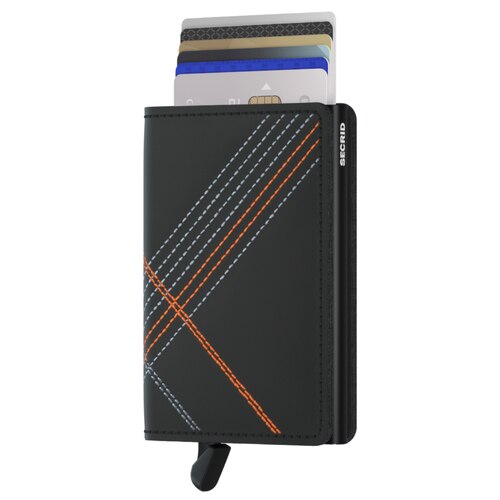 Secrid Slimwallet Compact Travel Wallet - Linea Stitch - Orange