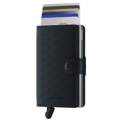 Secrid Miniwallet Compact Travel Wallet - Optical Leather - Black Titanium