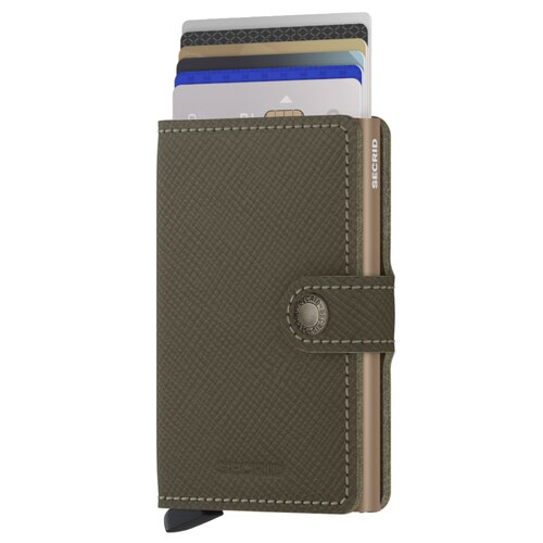 Secrid Miniwallet Compact Wallet - Saffiano Olive