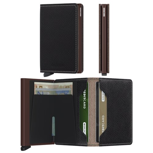 Secrid Slimwallet Compact Wallet - Saffiano Brown
