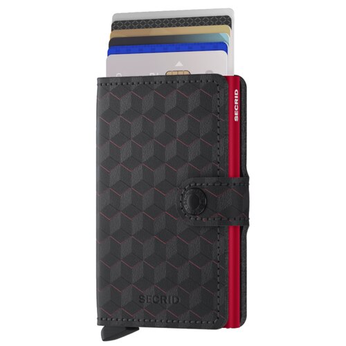 Secrid Miniwallet Compact Wallet - Optical Black / Red