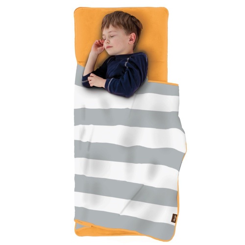 The Shrunks Zipaire Toddler Siesta Self Inflating Travel Pad / Nap Bed and Blanket - Orange