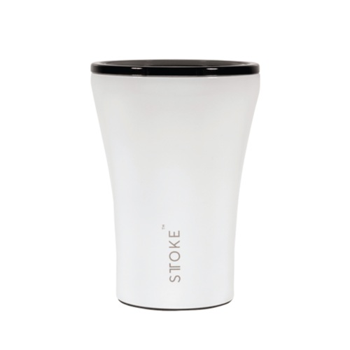 Sttoke Ceramic Reusable Coffee Cup 227ml - Angel White