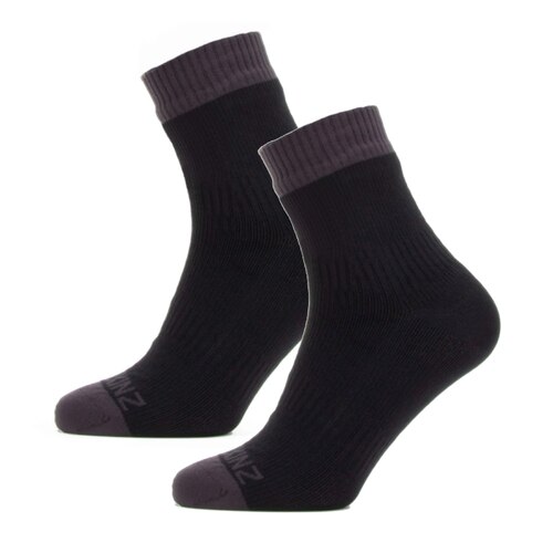 Sealskinz Waterproof Warm Weather Ankle Length Sock (Black / Grey) - Large