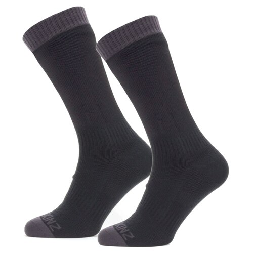 Sealskinz Waterproof Warm Weather Mid Length Sock (Black / Grey) - Small