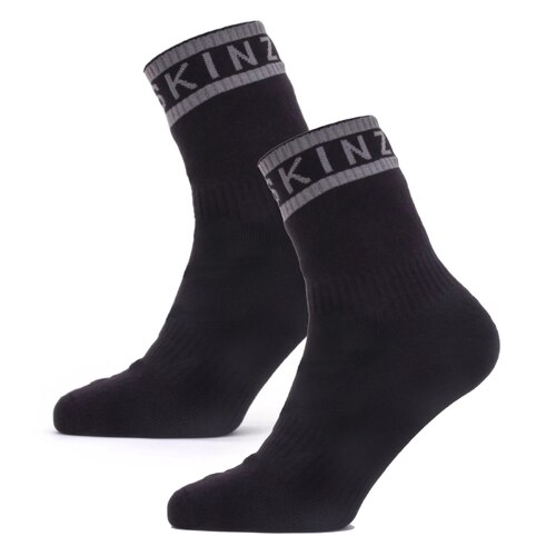 Sealskinz Waterproof Warm Weather Ankle Length Sock with Hydrostop - Black / Grey - Small