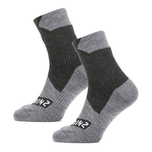 Sealskinz Waterproof All Weather Ankle Length Socks - Black / Grey - Small