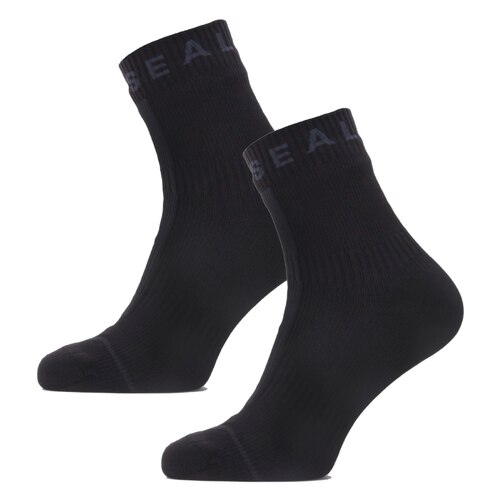 Sealskinz Waterproof All Weather Ankle Length Sock with Hydrostop - Black / Grey - Large