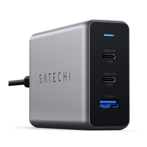 Satechi 100W USB-C PD GaN Compact Charger - Grey