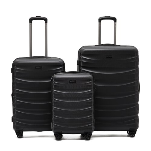 Tosca Interstellar 4-Wheel Expandable Luggage Set of 3 - Black (Small, Medium and Large)