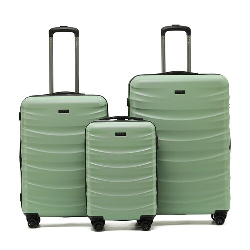 Tosca Interstellar 4-Wheel Expandable Luggage Set of 3 - Green (Small, Medium and Large)