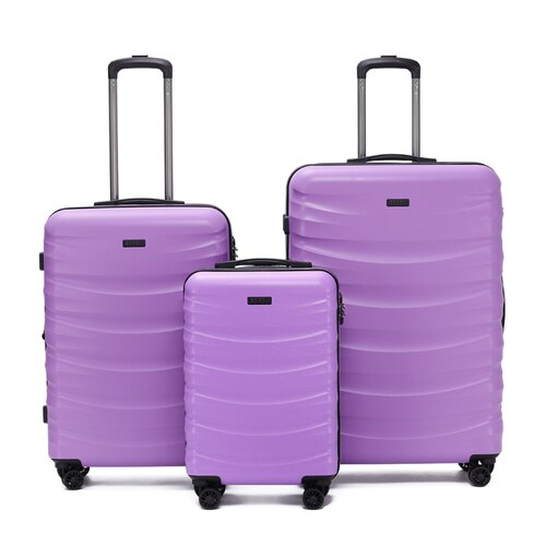 Tosca Interstellar 4-Wheel Expandable Luggage Set of 3 - Violet (Small, Medium and Large)