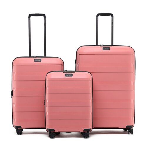 Tosca Comet 4-Wheel Expandable Luggage Set of 3 - Coral (Small, Medium and Large)