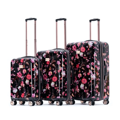 Tosca Bloom 4-Wheel Trolley Case - Set of 3 (Small, Medium and Large)