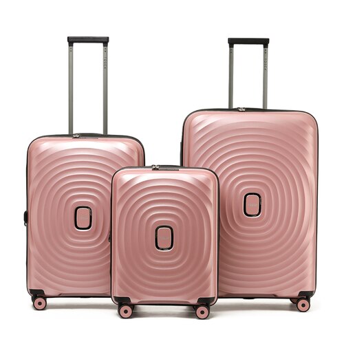 Tosca Eclipse 4-Wheel Expandable Suitcase Set of 3 - Rose Gold (Small, Medium & Large)