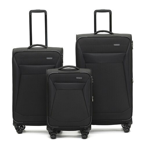 Tosca Aviator 2.0 - 4-Wheel Expandable Luggage Set of 3 - Black (Small, Medium and Large)