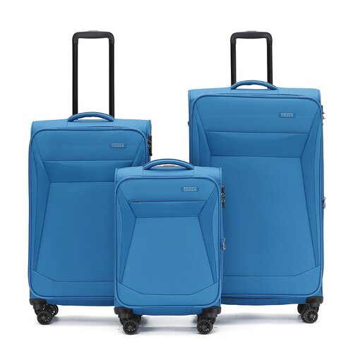 Tosca Aviator 2.0 - 4-Wheel Expandable Suitcase Set of 3 - Blue (Small, Medium & Large)