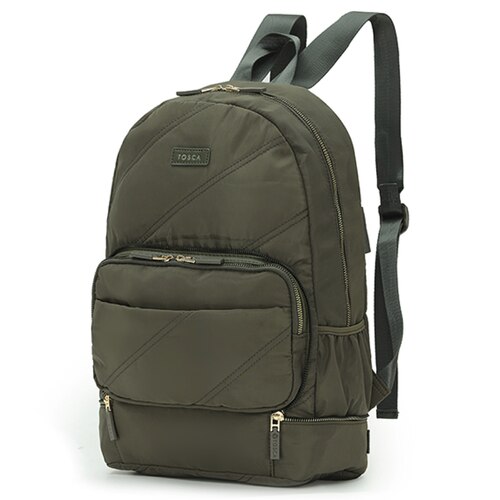 Tosca Harlow Zip Away Backpack / Shoulder Bag - Khaki Stitch