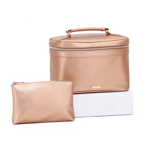 Tosca Cosmetic Bag (2 Piece Set) - Rose Gold
