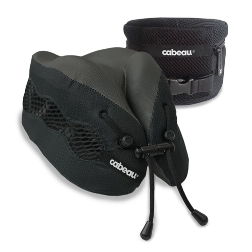 Cabeau Evolution Cool 2.0 Memory Foam Travel Pillow (With Ear Plugs and Carry Bag) - Black