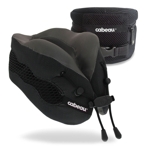 Cabeau Evolution Cool 2.0 Memory Foam Travel Pillow (With Ear Plugs and Carry Bag) - Black