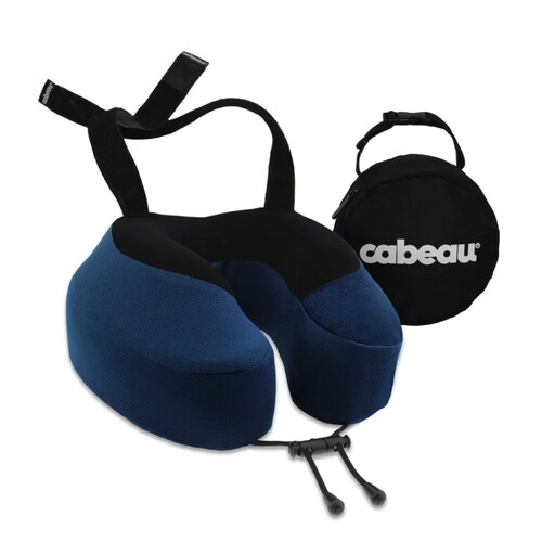 Cabeau Evolution S3 Memory Foam Travel Pillow with Seat Strap - Indigo Blue