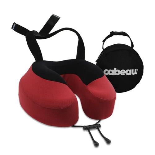 Cabeau Evolution S3 Memory Foam Travel Pillow with Seat Strap System - Cardinal Red