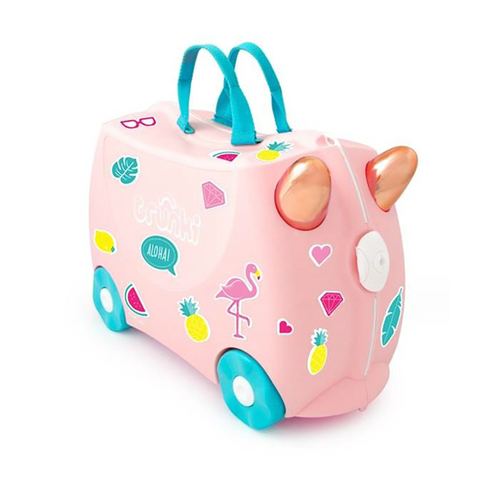 Trunki Flossi the Flamingo - Ride on Suitcase / Luggage - Carry-on Bag - Pink