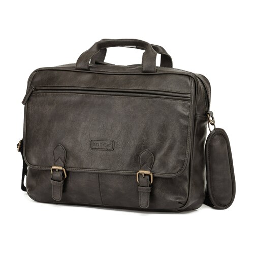 Tosca Vegan Leather 13" Laptop Briefcase - Ash Black