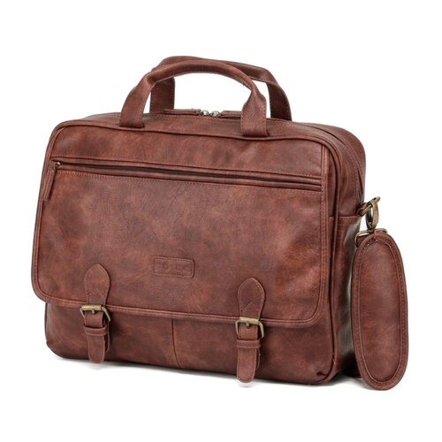 Tosca Vegan Leather 13" Laptop Briefcase - Brown