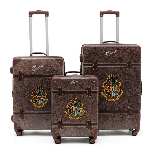 Warner Bros Harry Potter 4 Wheel Trolley Case - Set of 3 (Small, Medium and Large)