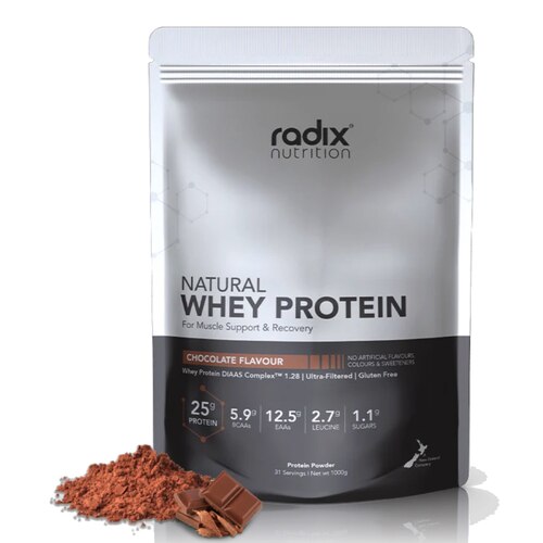 Radix Nutrition Natural Whey Protein Powder 1kg - Chocolate