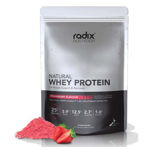 Radix Nutrition Natural Whey Protein Powder 1kg - Strawberry