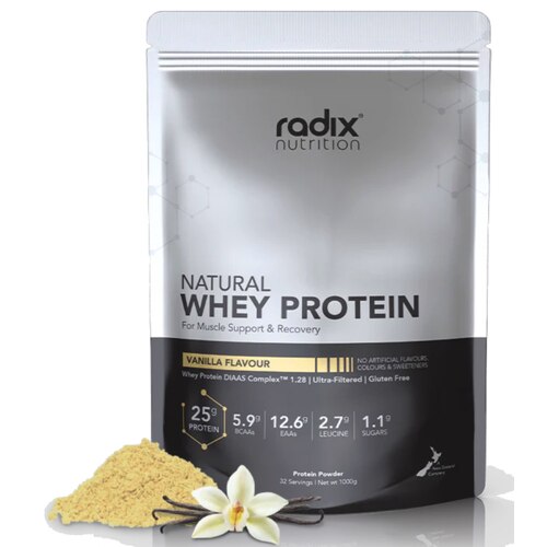 Radix Nutrition Natural Whey Protein Powder 1kg - Vanilla